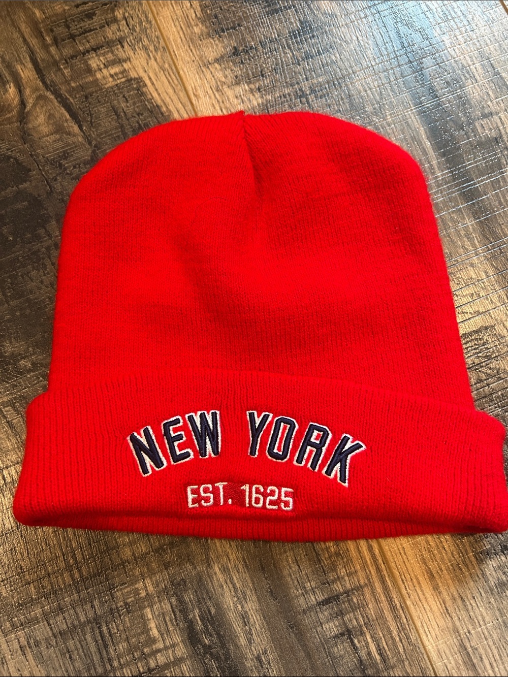 Red "New York" Beanie Hat